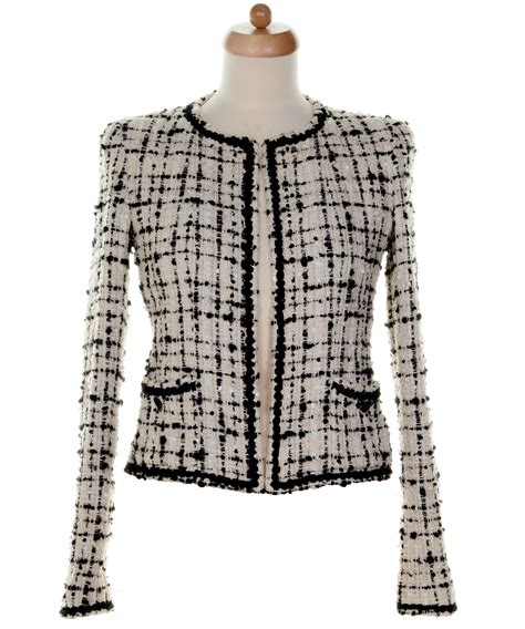 chanel black jacket for sale|chanel black and white jacket.